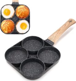 Merkloos Pancake Pan - Omeletpan - Eierpan - Anti Aanbaklaag - PFAS Vrij - Pancake Maker - Geschikt Voor Alle Warmtebronnen - Inductie Pannen