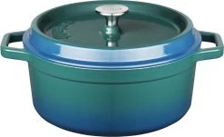 Sola Braadpan Gietijzer - Ø 24 Cm - Blauw/groen - Gietijzer - Extra Zware Bodem