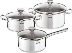 Tefal Duetto 3-delige Kookset - Steelpan Ø 16 Cm, Kookpan Ø 20/24 Cm